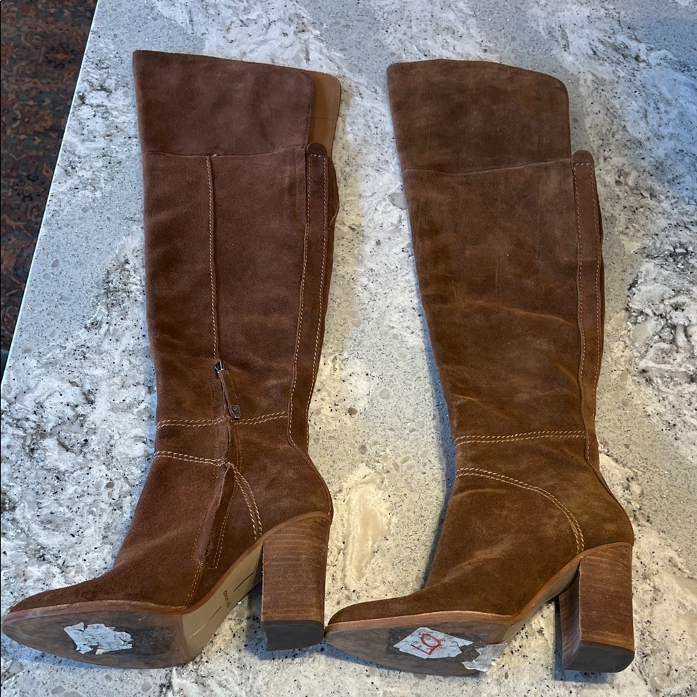 Dolce Vita Brown Suede Over the knee Heeled Boots 25” Size 6 - Picture 3 of 12
